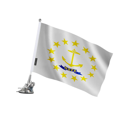 Mât à ventouse drapeau rhode island polyester inoxydable