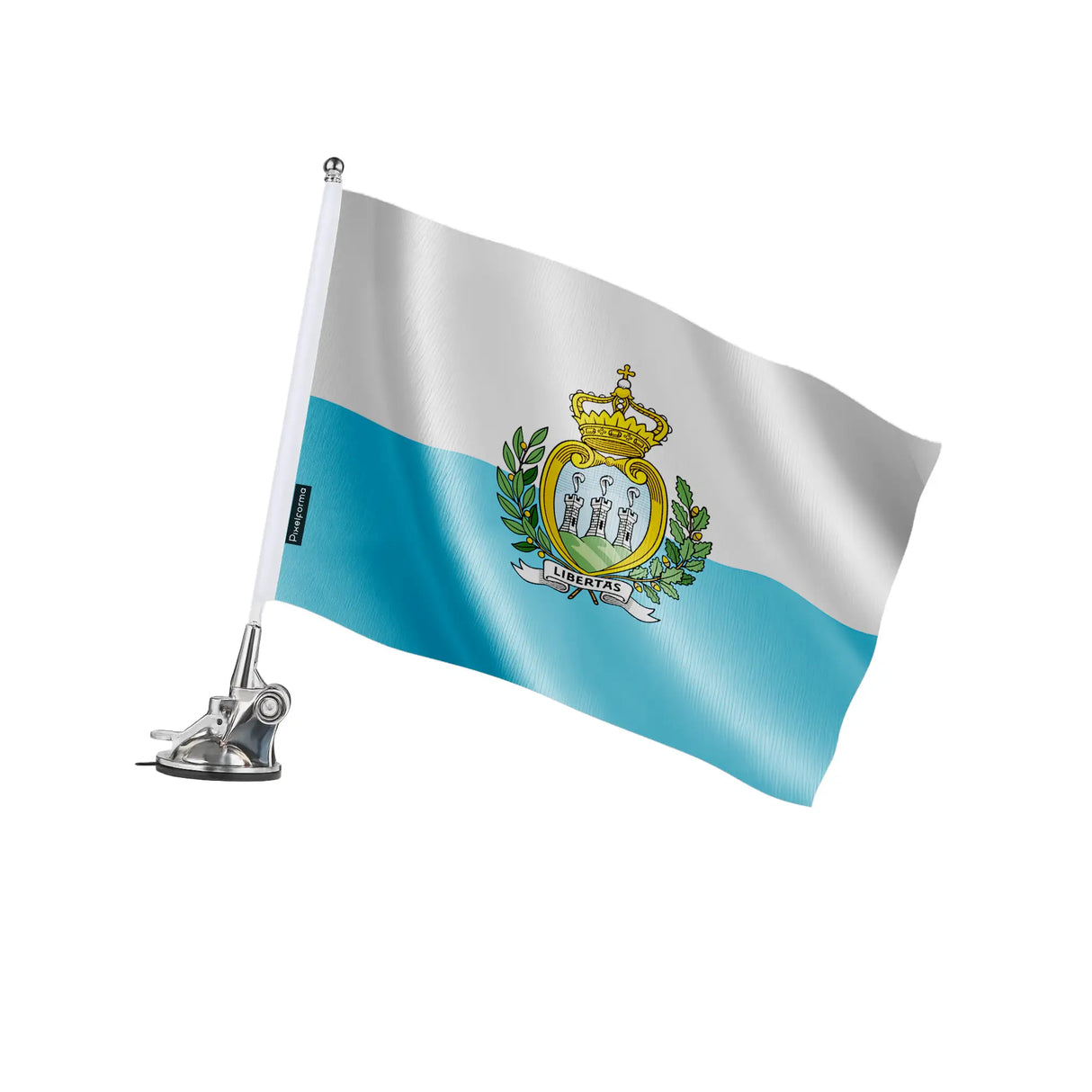 Mât à ventouse drapeau saint-marin polyester inoxydable