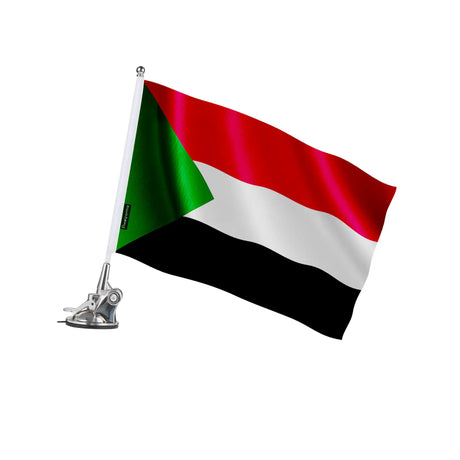 Mât à ventouse drapeau soudan polyester acier inoxydable