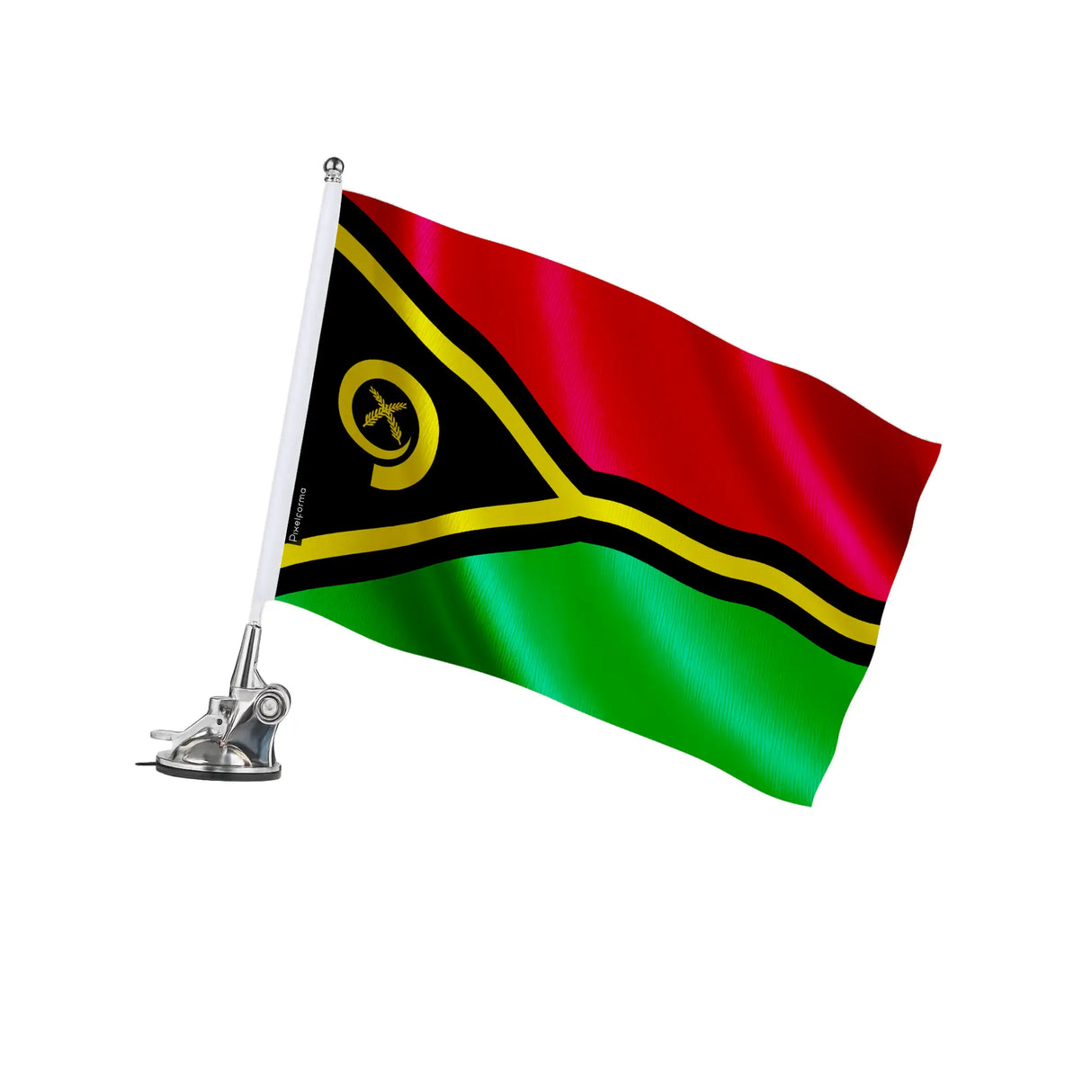 Mât à ventouse drapeau vanuatu polyester acier inoxydable