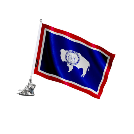Mât à ventouse drapeau wyoming polyester acier inoxydable