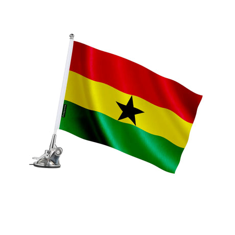 Mât à ventouse ghana polyester acier inoxydable élégant