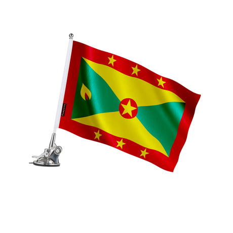 Mât à ventouse grenade polyester inox pour vitre et voiture