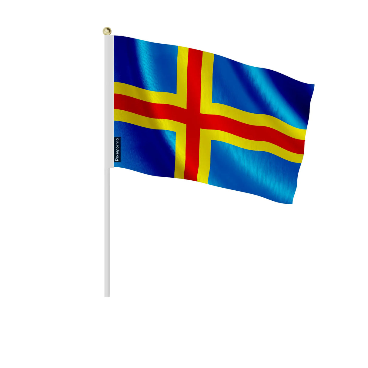 Mini drapeau åland en polyester à tenir à la main