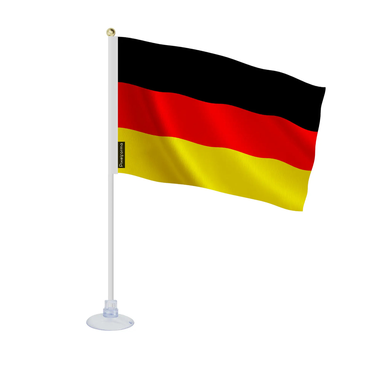 Mini drapeau allemagne polyester avec ventouse pour surface lisse