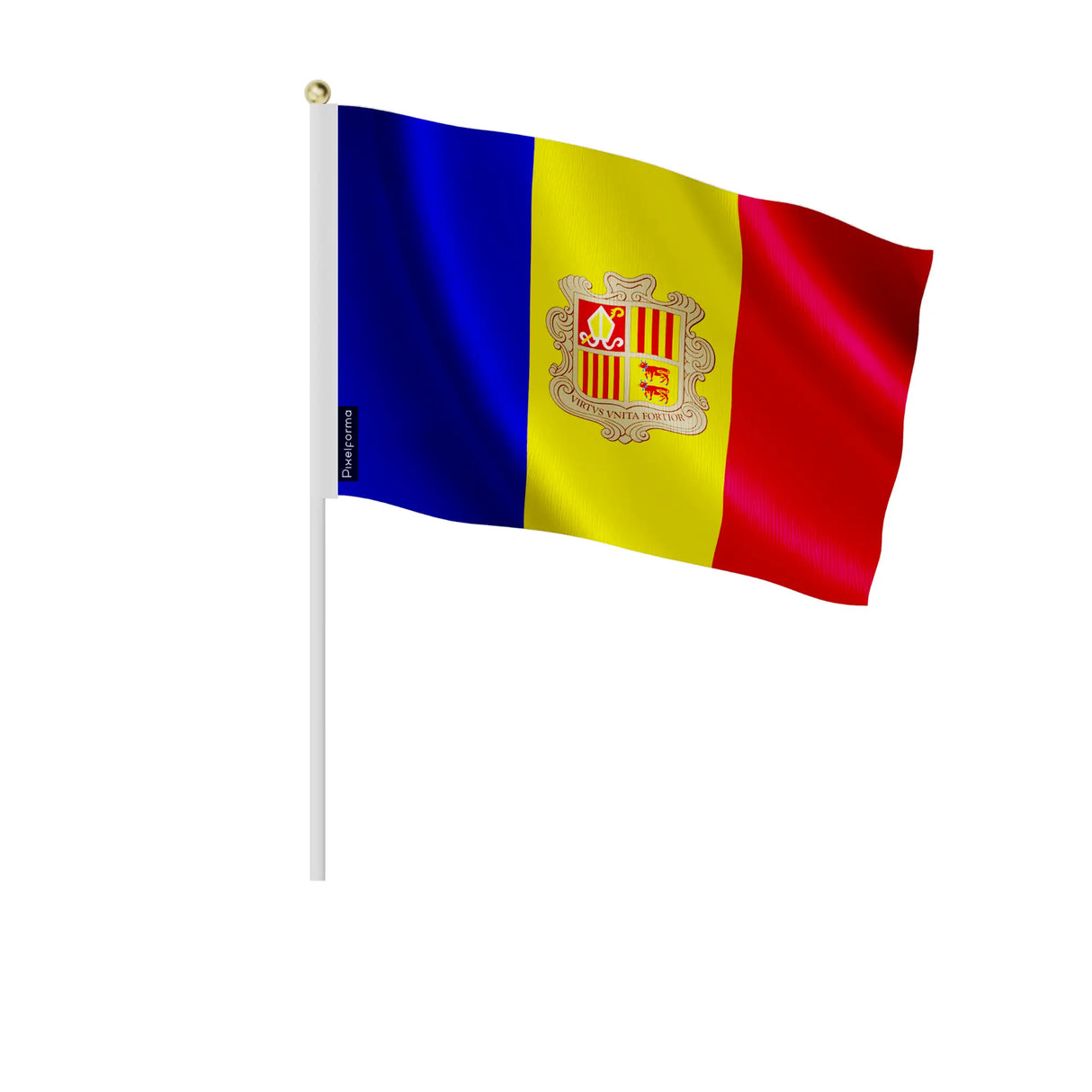 Mini drapeau andorre en polyester à tenir à la main