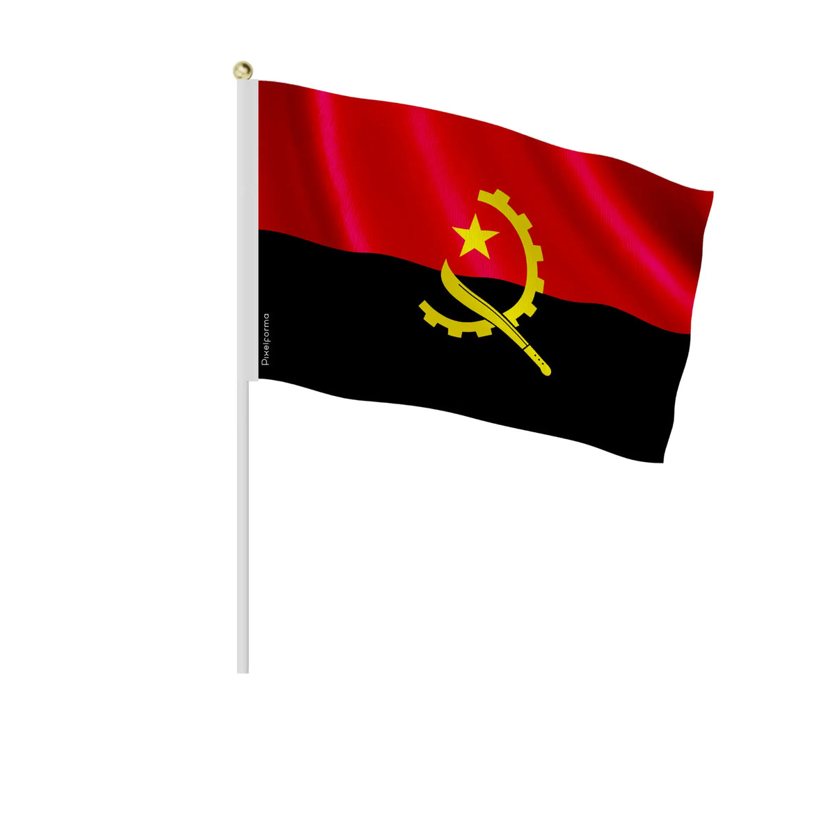Mini drapeau Angola en polyester à tenir à la main