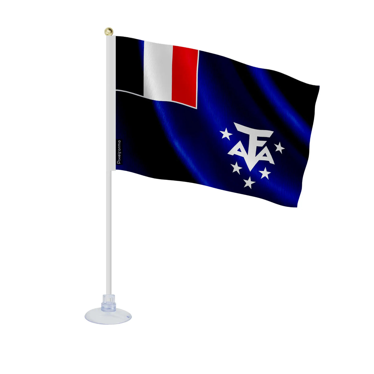 Mini drapeau antarctique en polyester avec ventouse