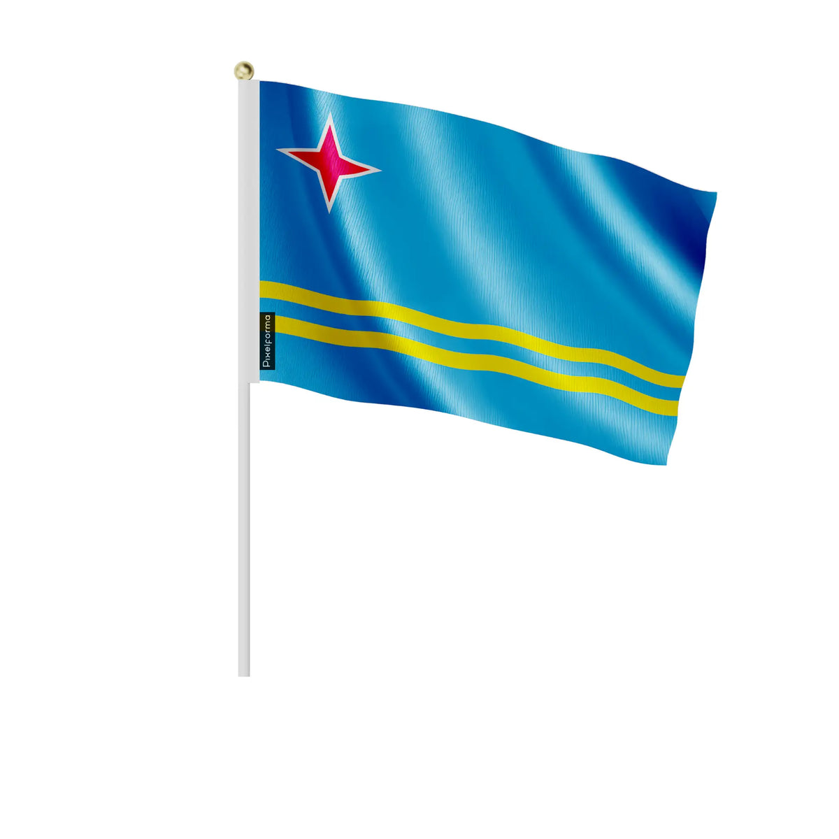 Mini drapeau aruba en polyester à tenir à la main