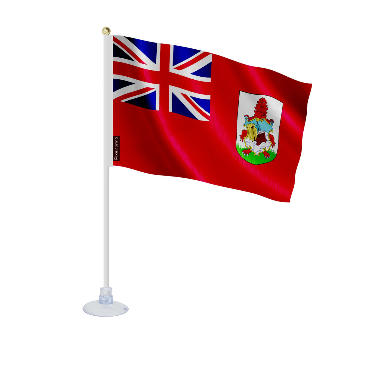 Mini drapeau bermudes en polyester avec ventouse