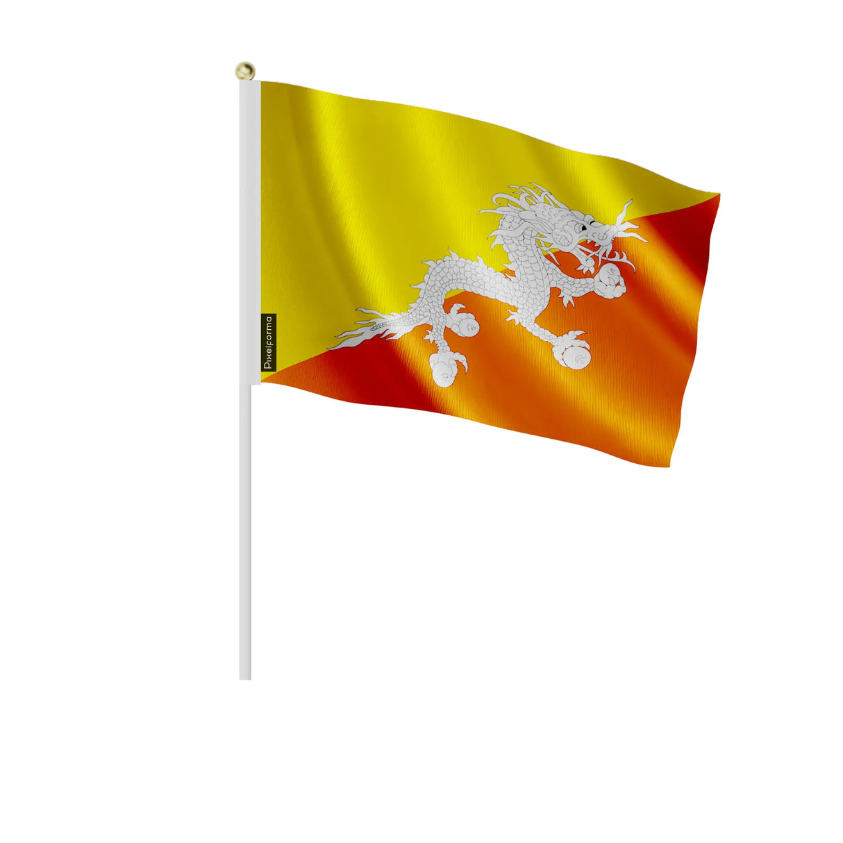 Mini drapeau bhoutan à main en polyester pour décoration