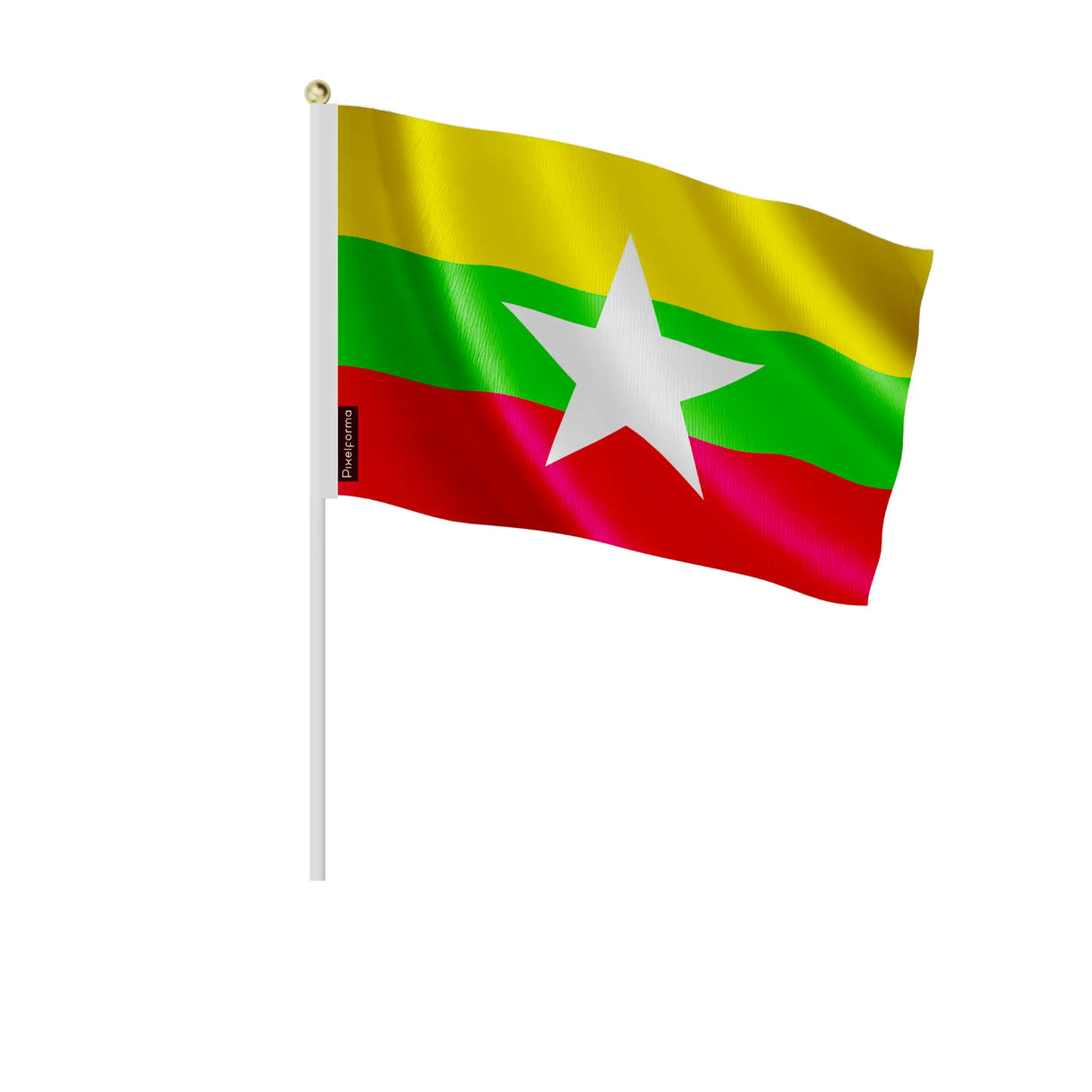 Mini drapeau birmanie en polyester à tenir à la main