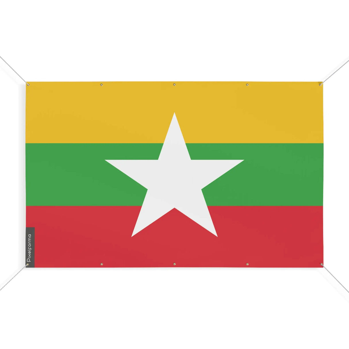 Mini drapeau birmanie polyester résistant avec œillets