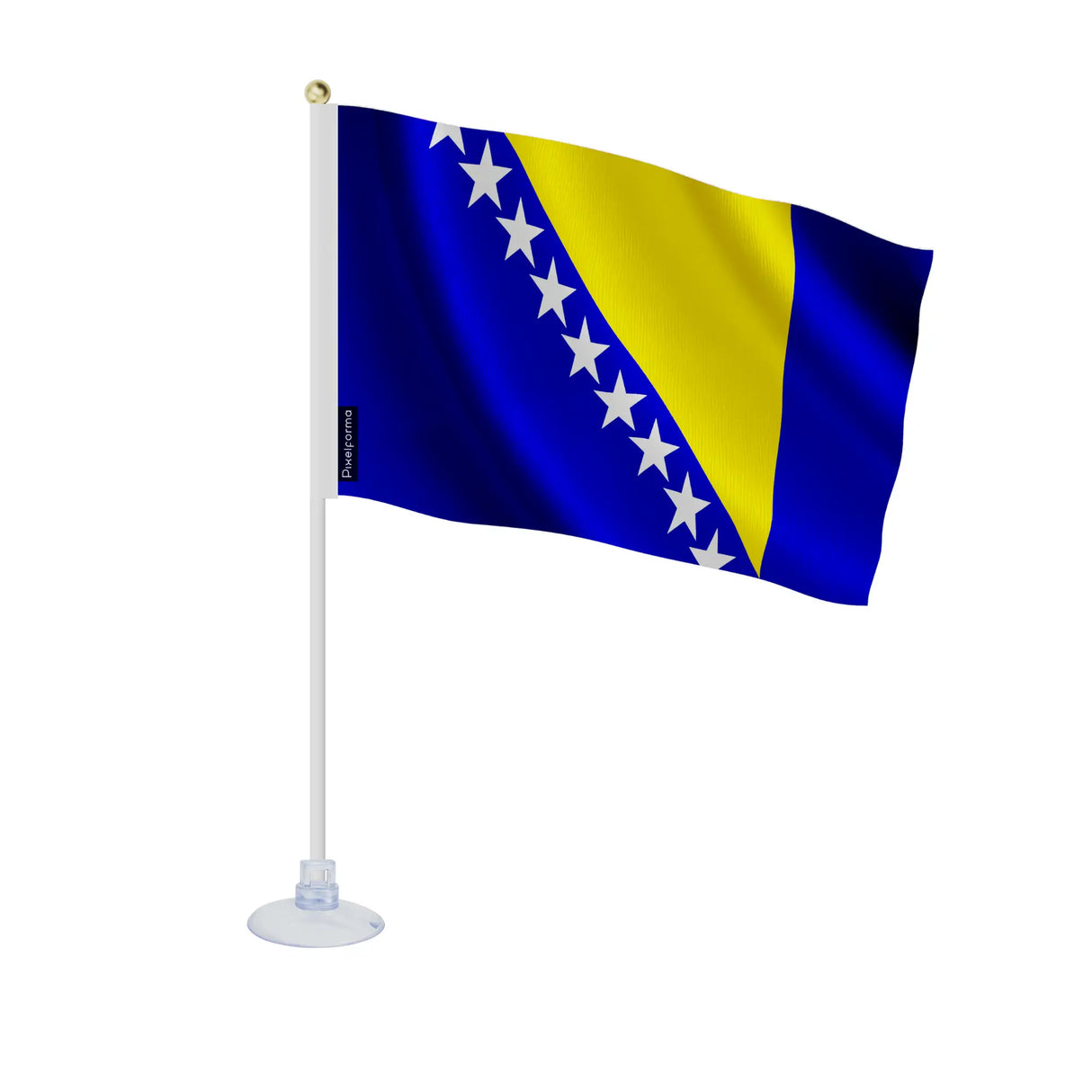 Mini drapeau bosnie-herzégovine polyester avec ventouse