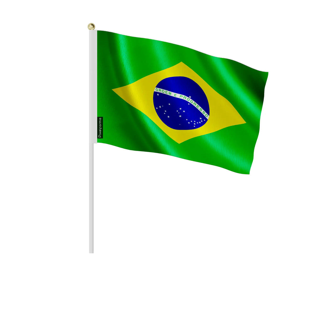 Mini drapeau brésil à main en polyester pour décoration