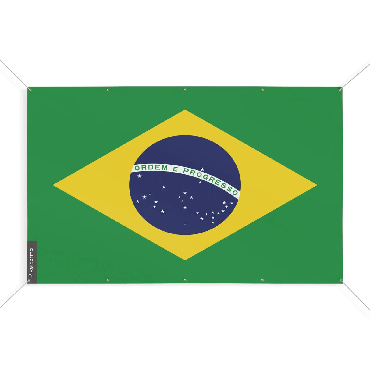 Mini drapeau brésil en polyester avec œillets résistants