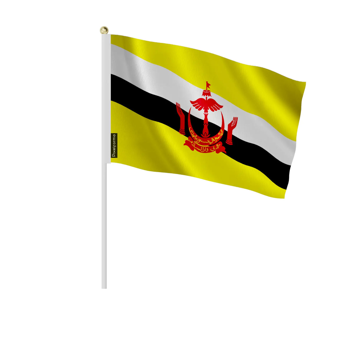 Mini drapeau brunei en polyester à tenir à la main