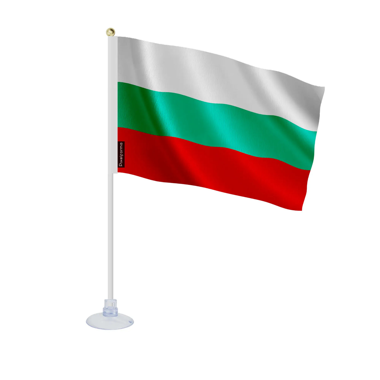 Mini drapeau bulgarie en polyester avec ventouse
