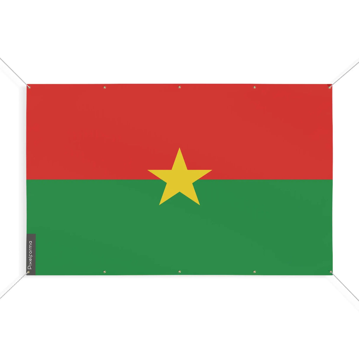 Mini drapeau burkina faso en polyester avec œillets résistants