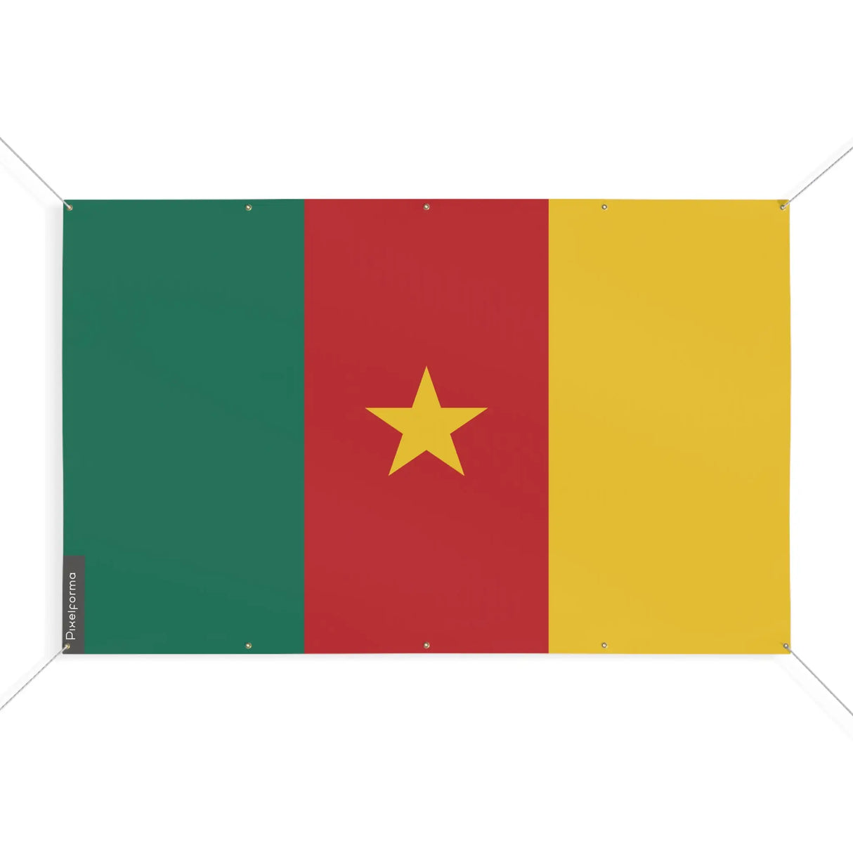 Mini drapeau cameroun en polyester avec œillets résistants
