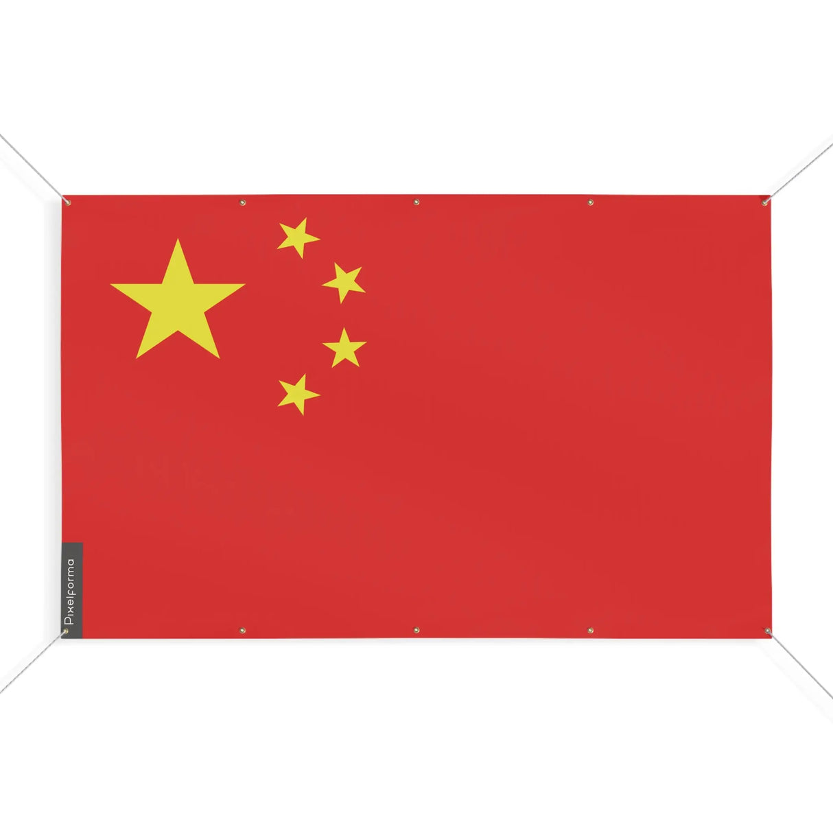 Mini drapeau chine polyester résistant avec 10 œillets