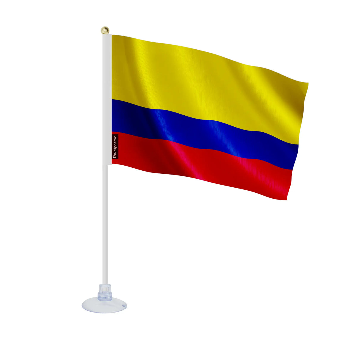 Mini drapeau colombie en polyester avec ventouse