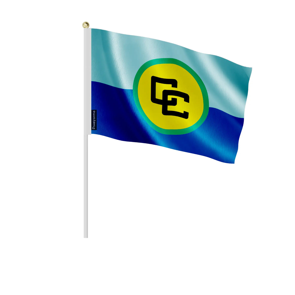 Mini drapeau communauté caribéenne en polyester à main