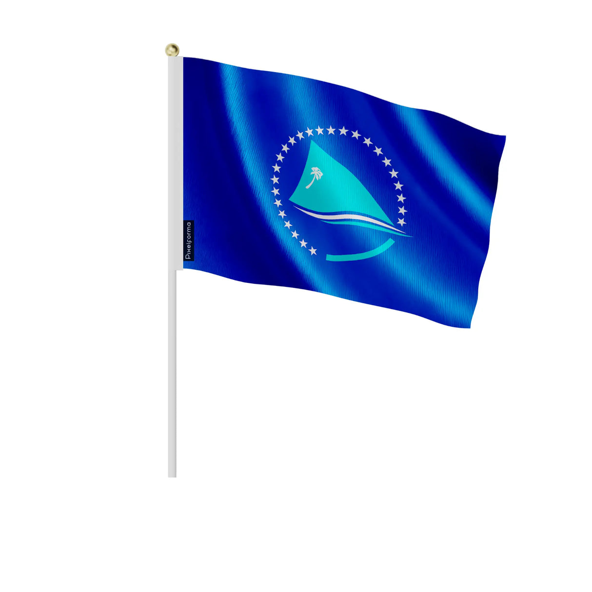 Mini drapeau communauté du pacifique polyester à main