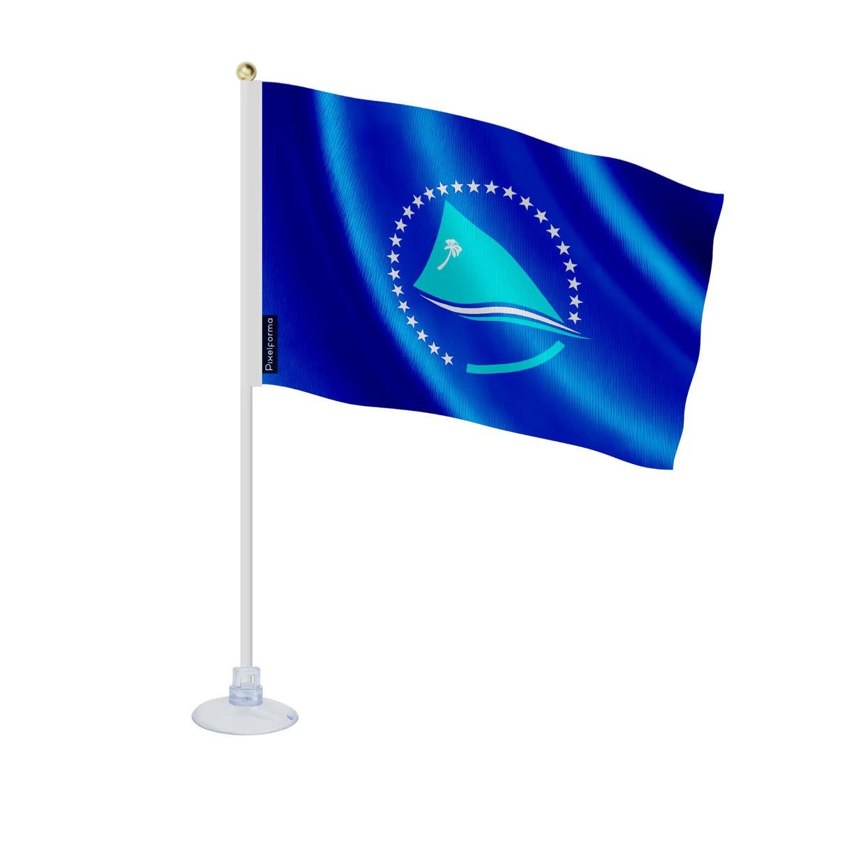 Mini drapeau communauté du pacifique polyester ventouse