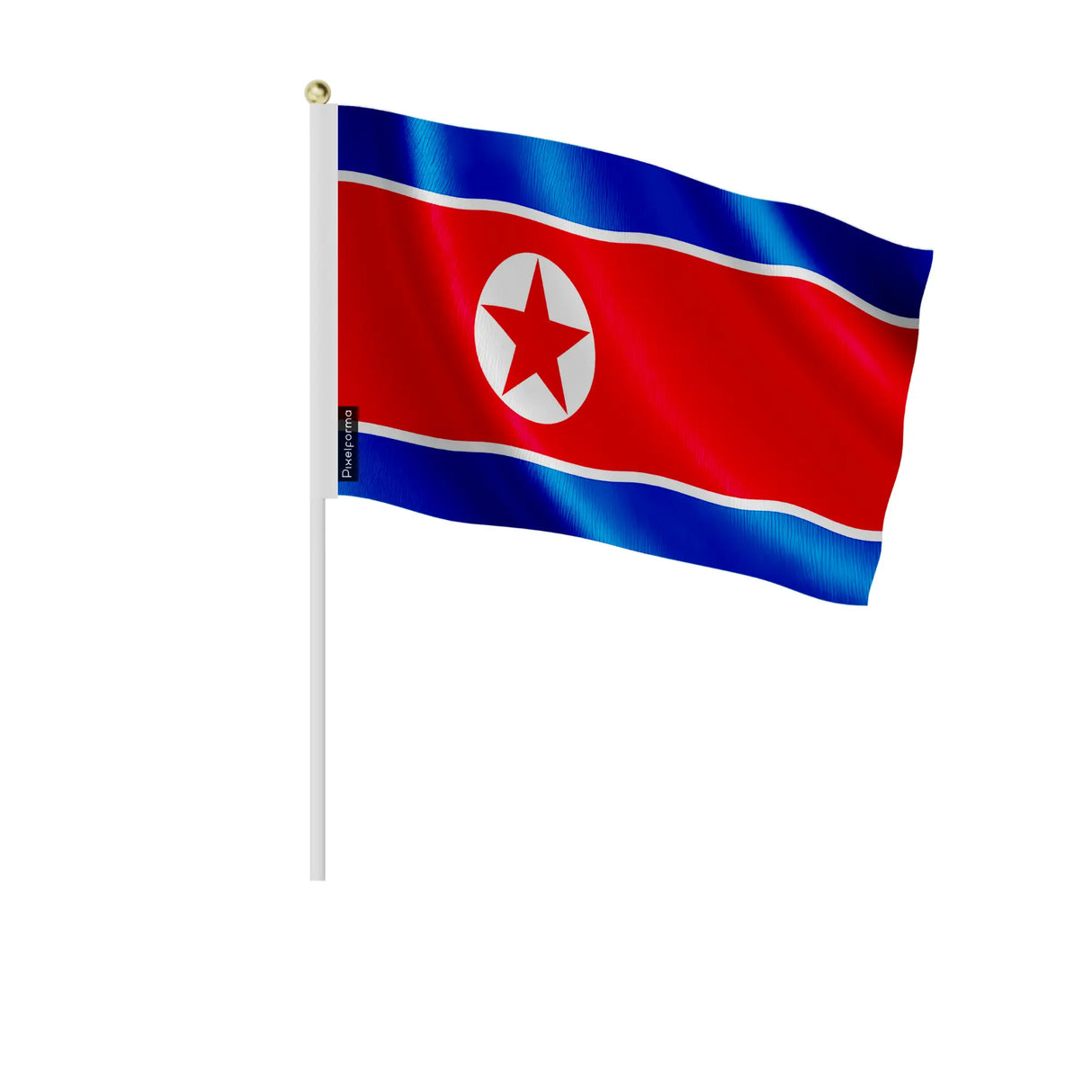 Mini drapeau corée du nord en polyester à tenir à la main