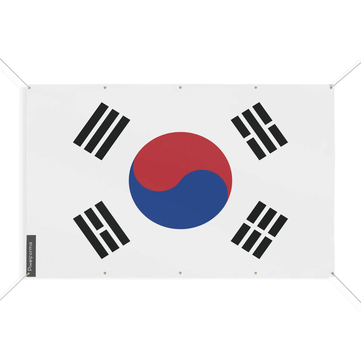 Mini drapeau corée du sud en polyester avec œillets résistants