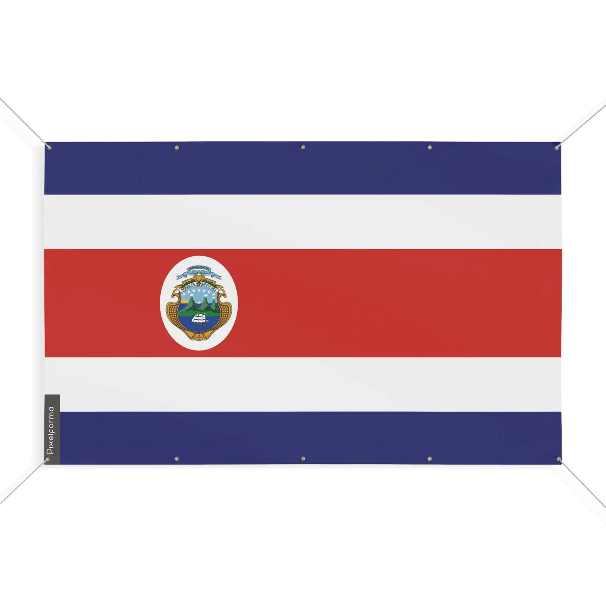 Mini drapeau costa rica en polyester à œillets résistants