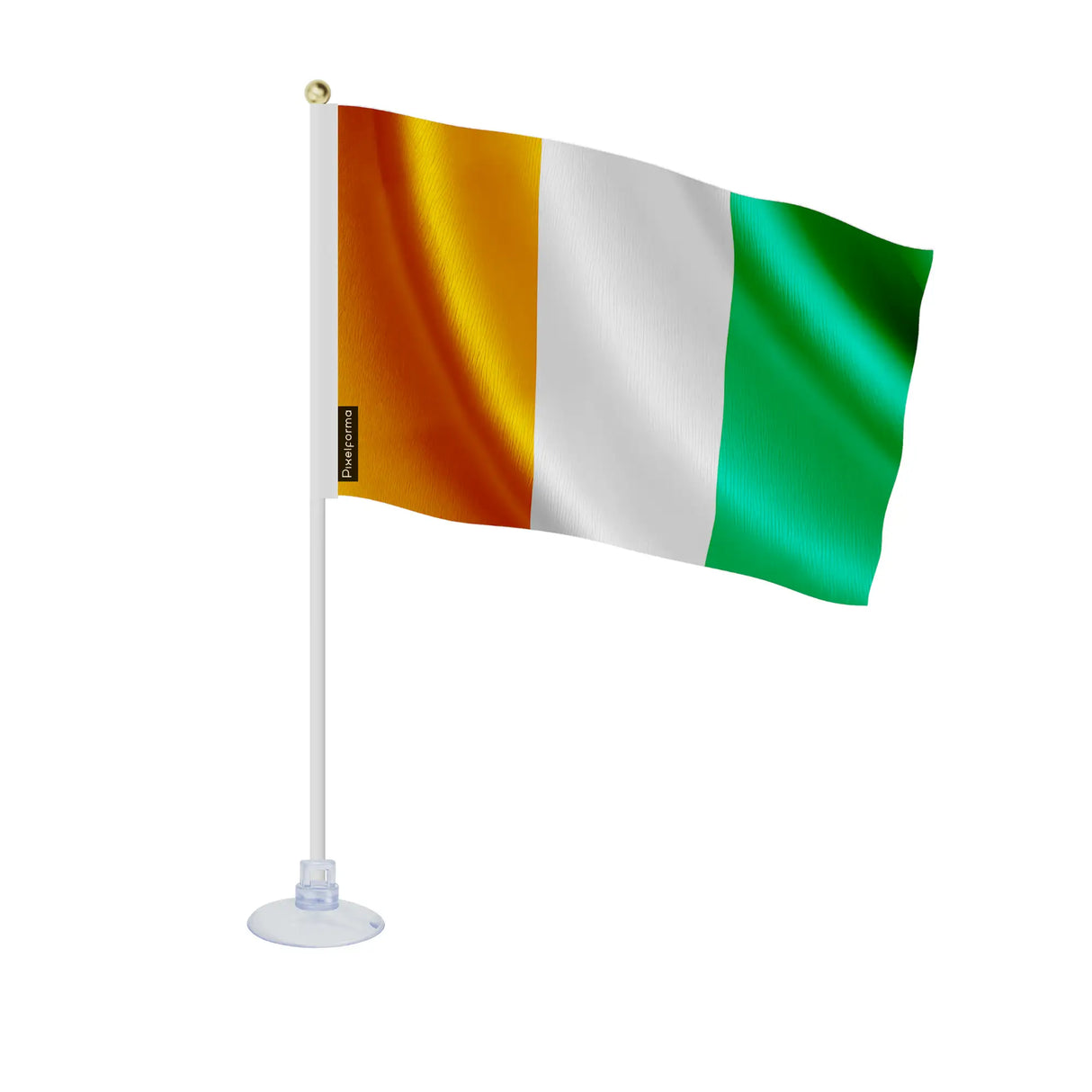 Mini drapeau côte d’ivoire polyester avec ventouse