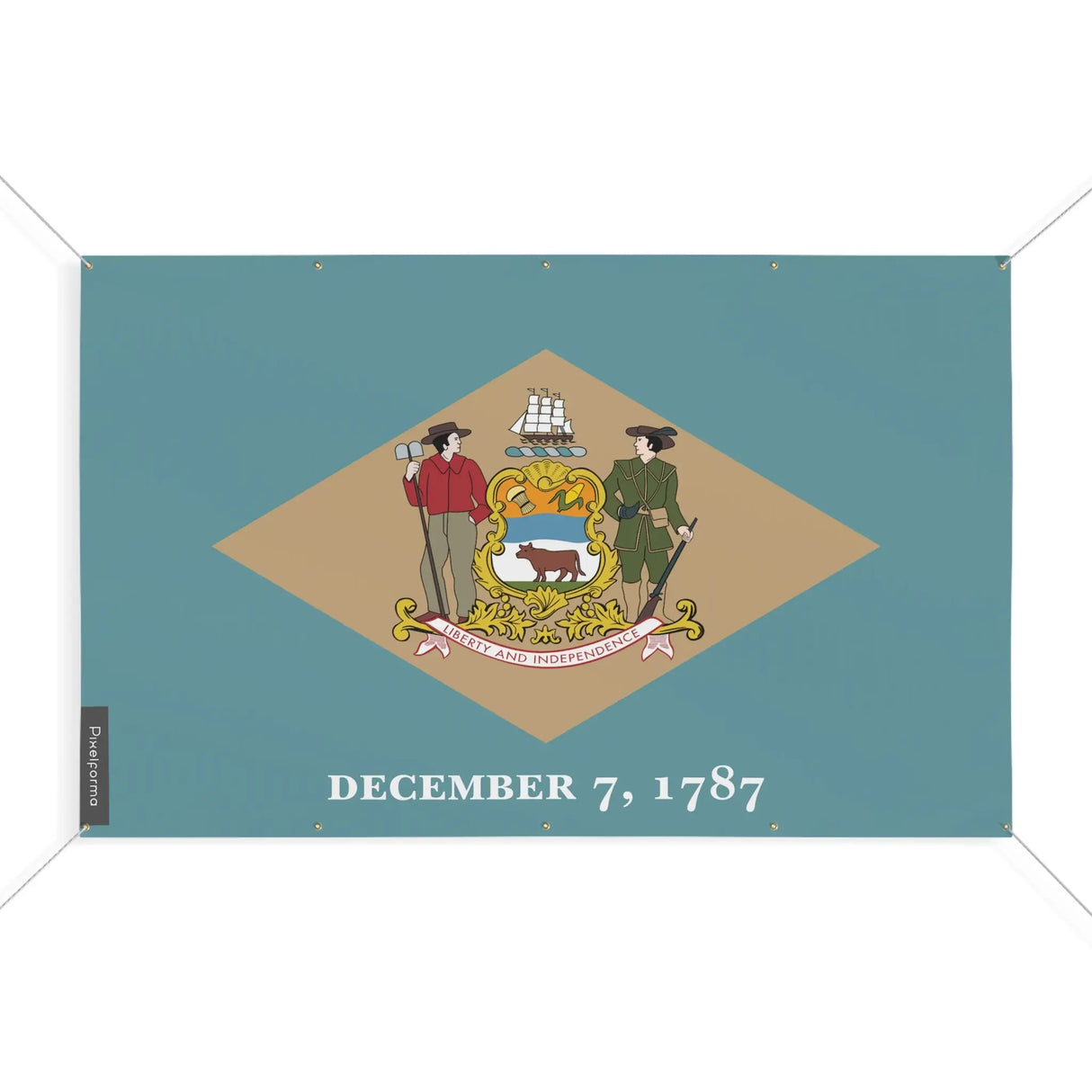 Mini drapeau delaware en polyester résistant aux intempéries