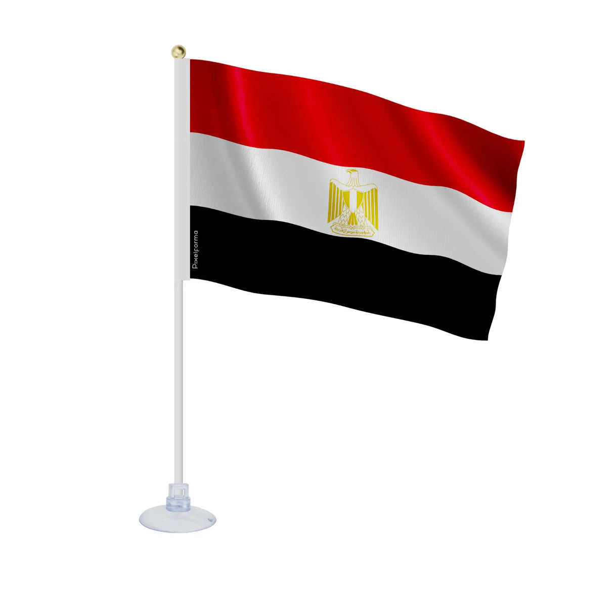 Mini drapeau égypte en polyester avec ventouse pratique