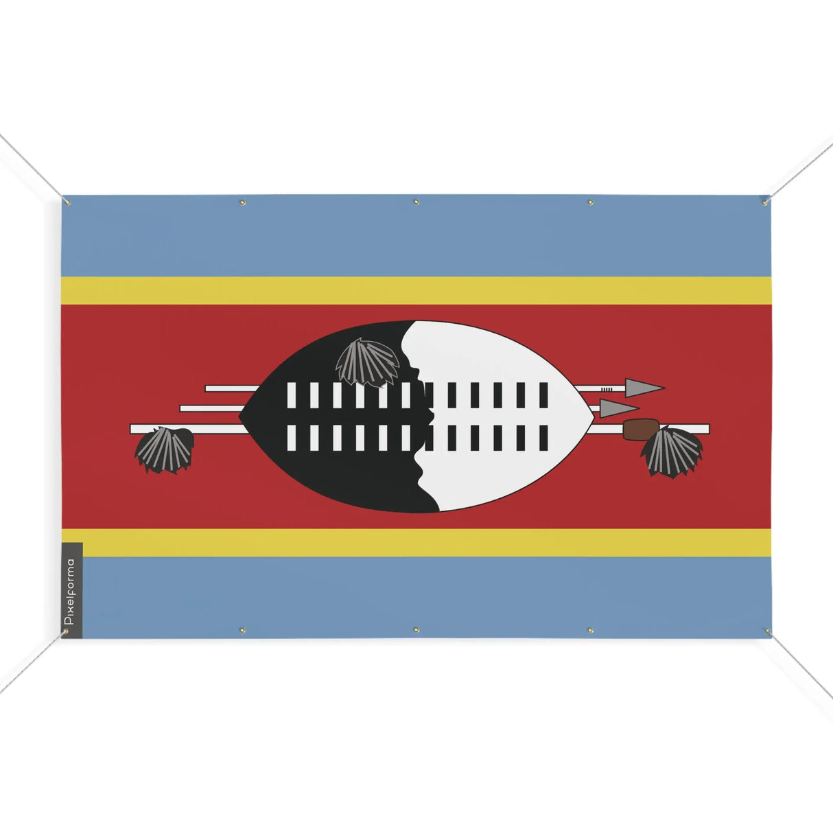 Mini drapeau eswatini en polyester avec œillets résistants