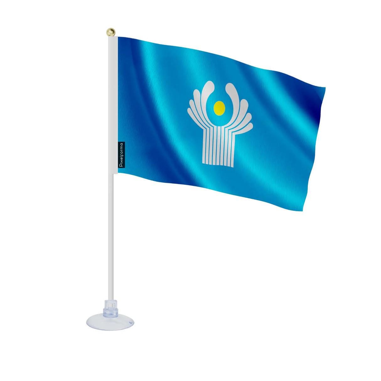 Mini drapeau états indépendants polyester avec ventouse