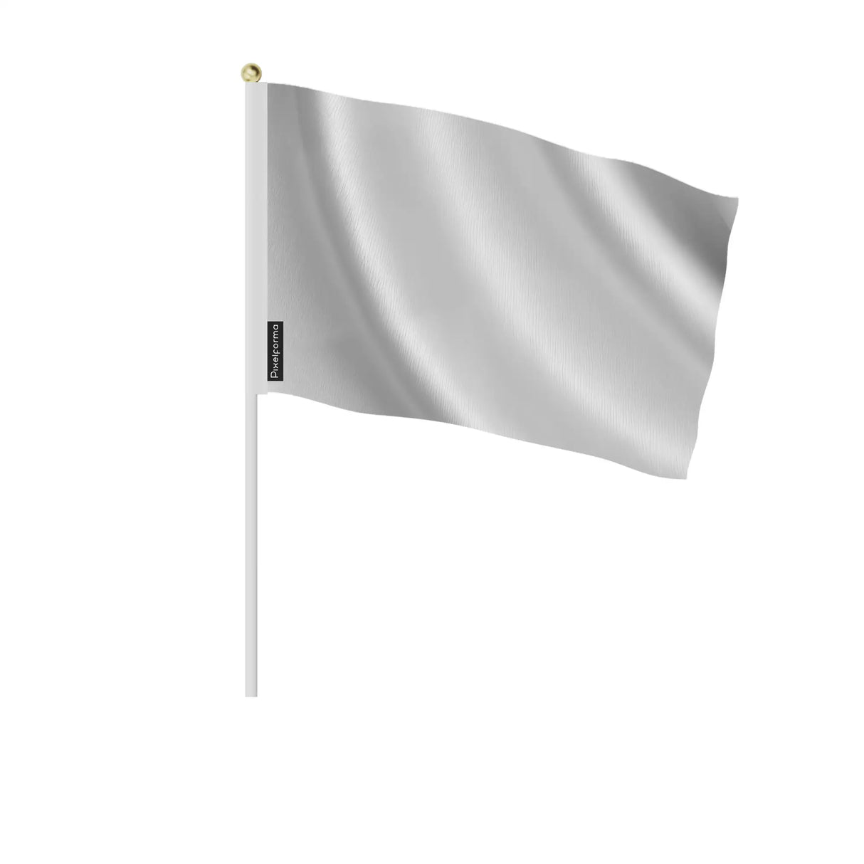 Mini drapeau france gris clair en polyester à main