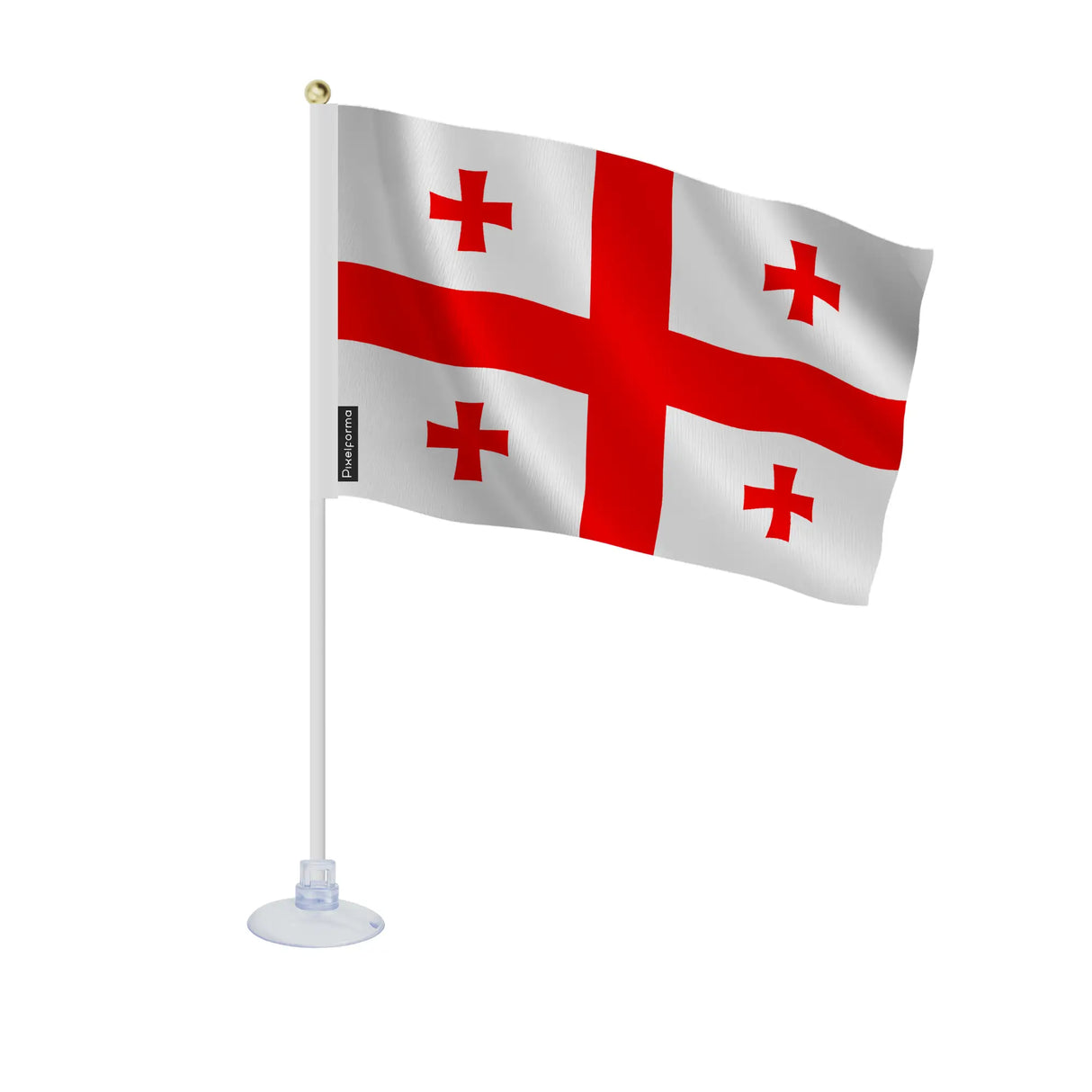 Mini drapeau géorgie polyester avec ventouse pour surfaces lisses