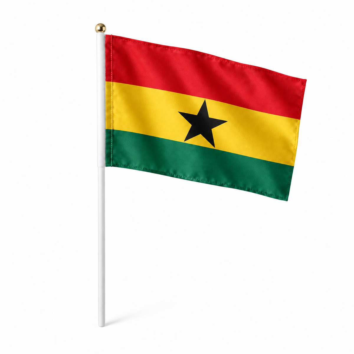 Mini drapeau Ghana réaliste en polyester à tenir à la main