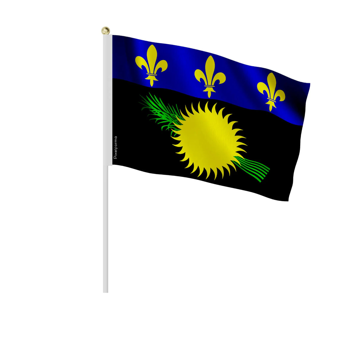 Mini drapeau guadeloupe en polyester à tenir à la main