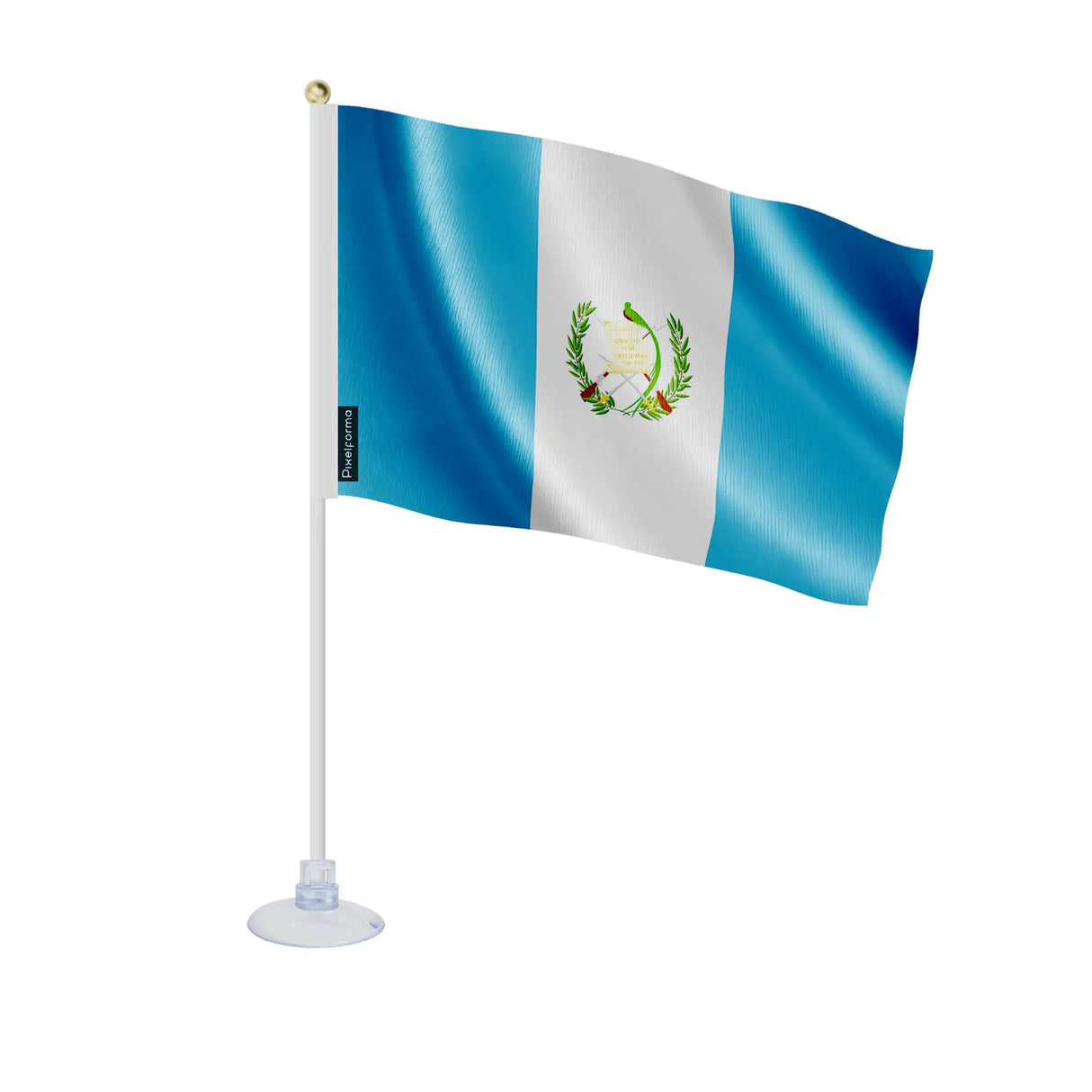 Mini drapeau guatemala en polyester avec ventouse pratique