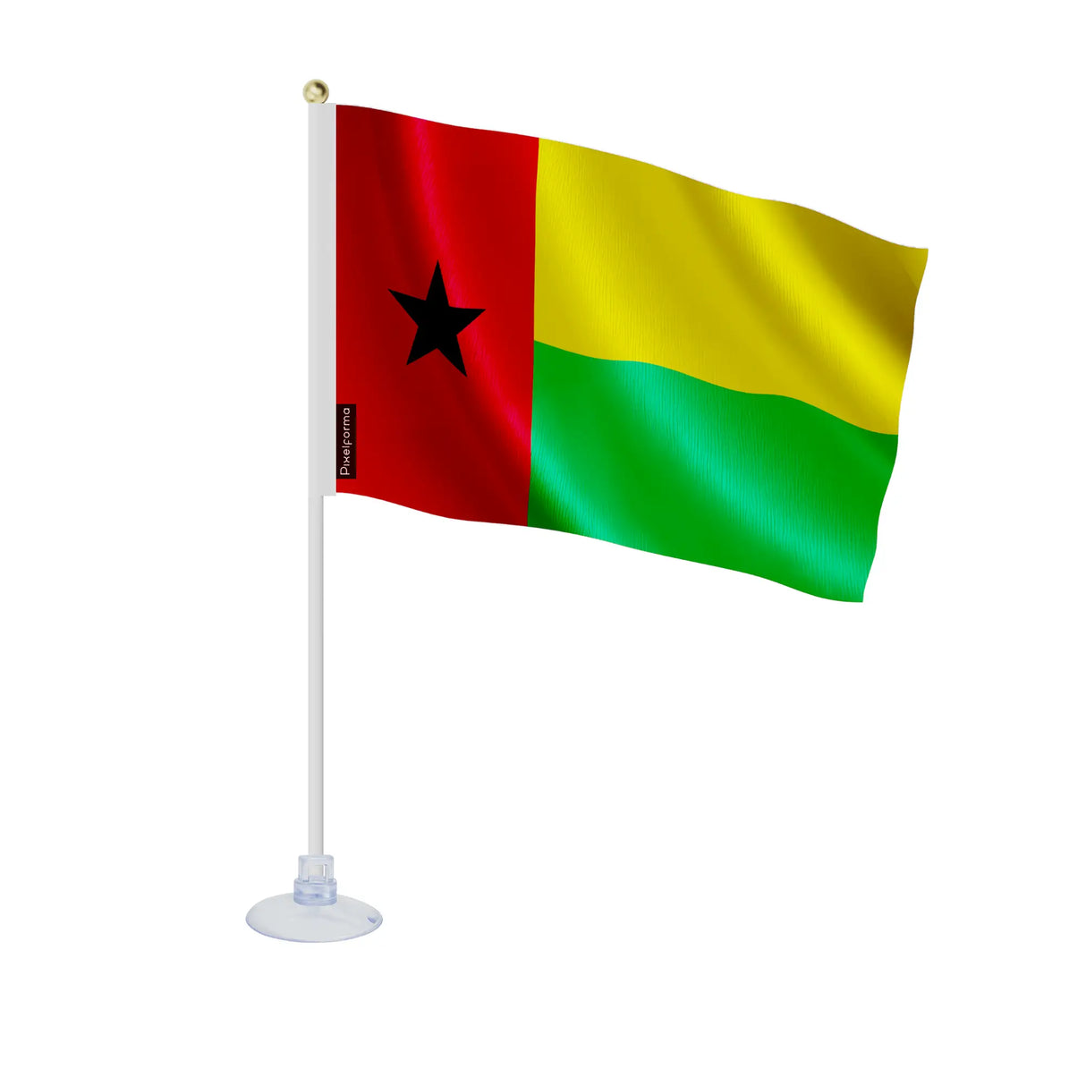 Mini drapeau guinée-bissau polyester avec ventouse