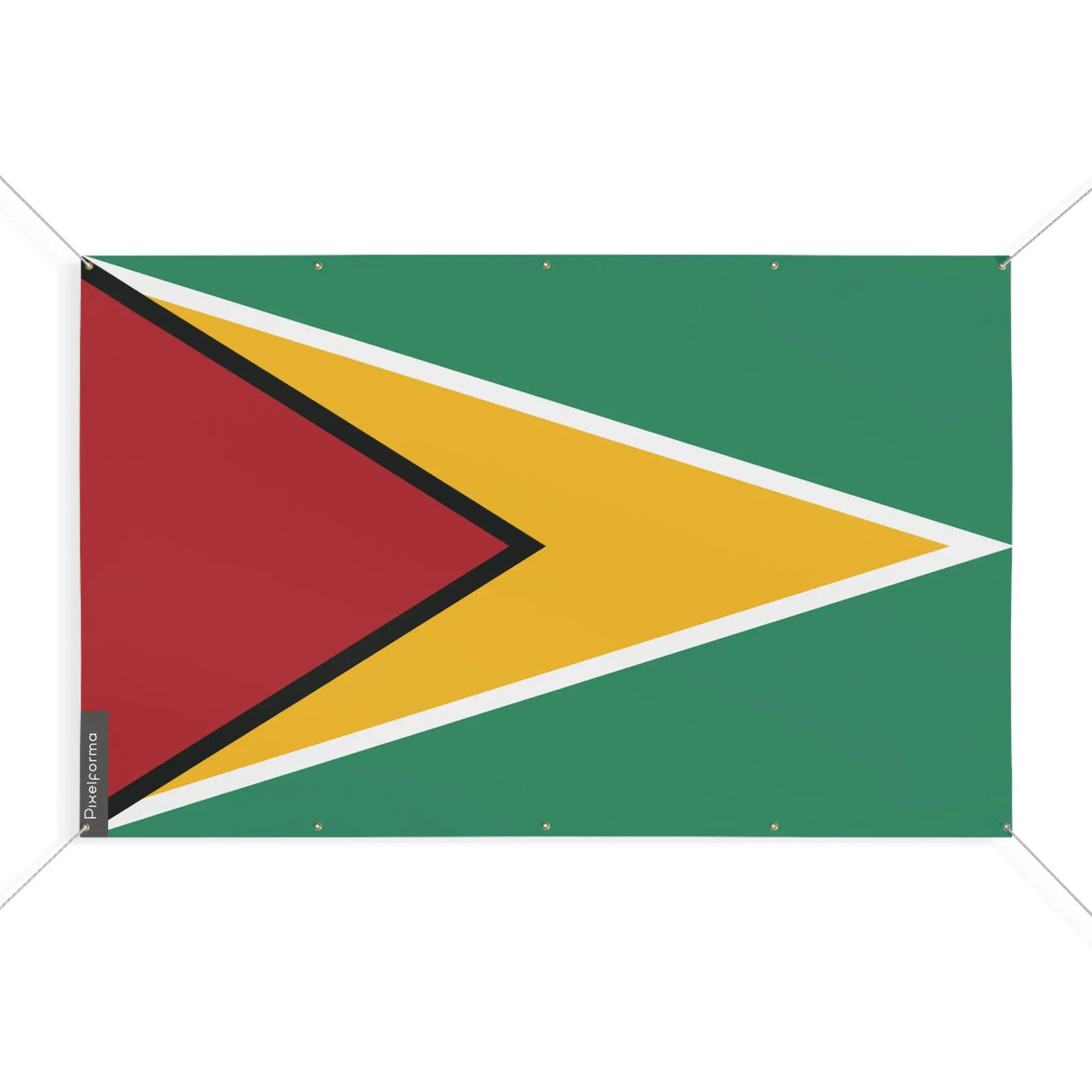 Mini drapeau guyana en polyester avec œillets résistants