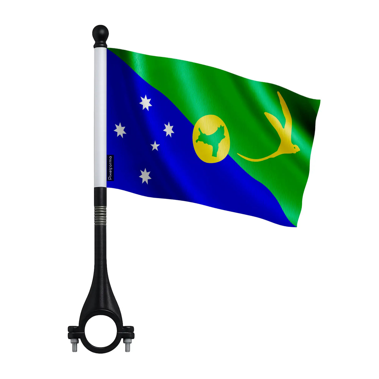 Mini drapeau île christmas en polyester pour vélo