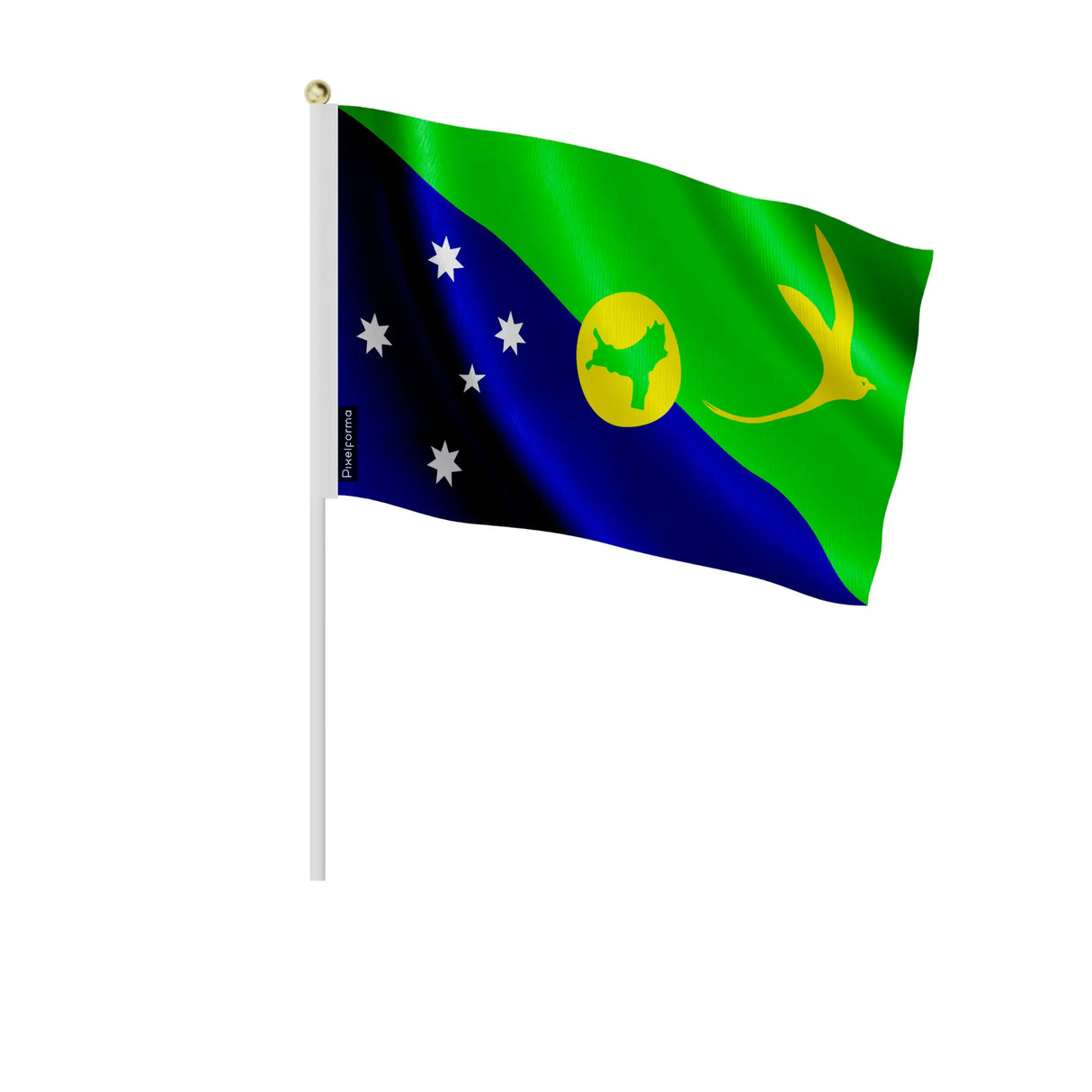 Mini drapeau île christmas polyester à tenir à la main