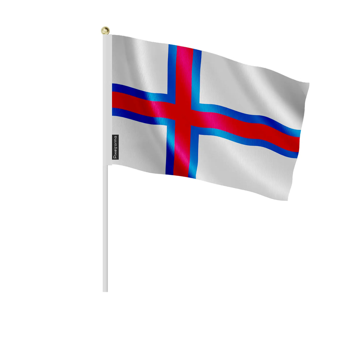 Mini drapeau îles féroé en polyester à tenir à la main