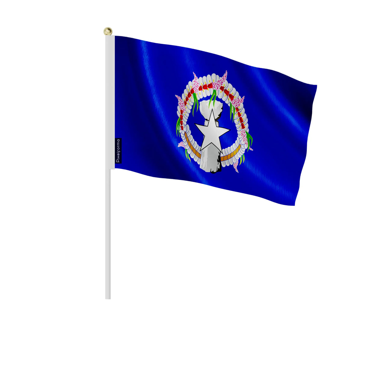 Mini drapeau îles mariannes du nord polyester à main