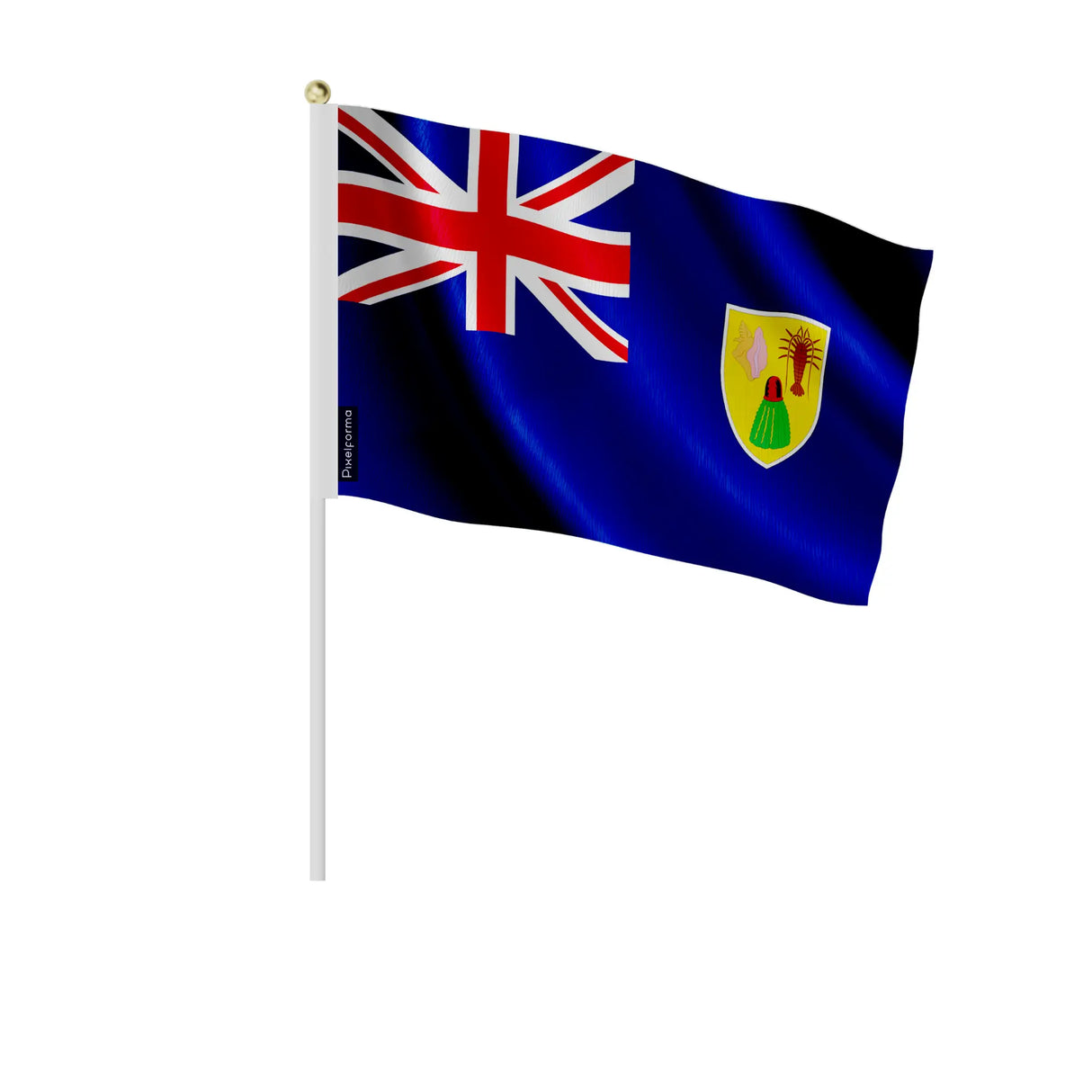 Mini drapeau îles turques-et-caïques en polyester à main