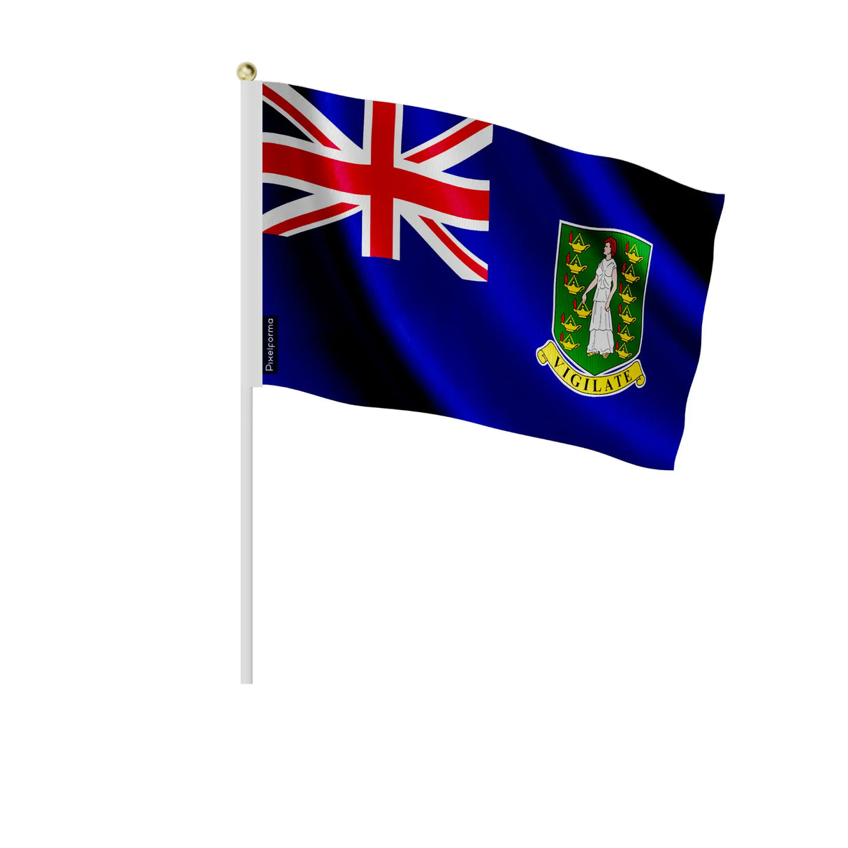 Mini drapeau îles vierges britanniques en polyester à main